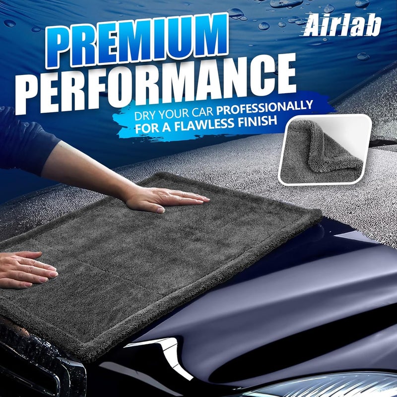 Airlab منشفة تجفيف السيارات من الألياف الدقيقة 1200 GSM لوازم تنظيف السيارات قماش تنظيف سريع الجفاف ناعم - Image 2